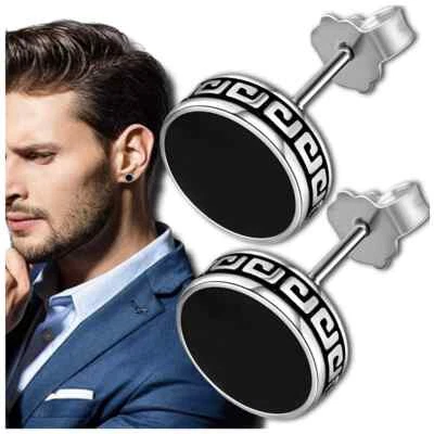 Orecchini in argento per uomo e donna, anelli in rame da 8 mm - Immagine 1 di 4