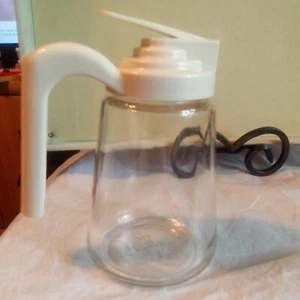 Vintage Gemco Syrup Honey Clear Glass 5" Beige Handle 12 Oz. Dispenser - Picture 1 of 8