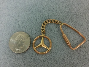 Vintage 14K Gold Mercedes Benz Auto Schlüsselanhänger Medaillon Ring Schraubverschluss Halter - Bild 1 von 24