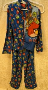 Angry Birds Boys Pajamas Size 8 Fleece Pajamas Set I'm Too Epic to Fail See Cond - Picture 1 of 16