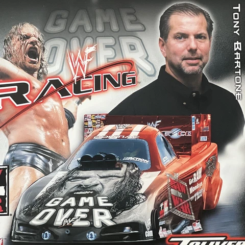 WWF Racing Promo Poster Tony Bartone Triple H  Vintage 2001 NHRA Cover