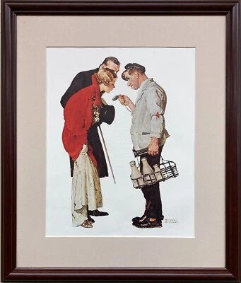 Norman Rockwell "Milkman & Young Couple 1935" CUSTOM FRAMED Art Print Americana