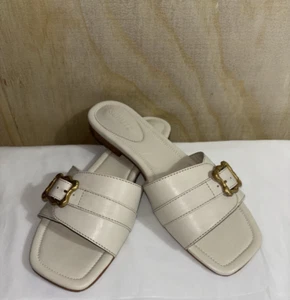 Schutz Wavy Flat Sandal New Size 10.5 Bone - Picture 1 of 9