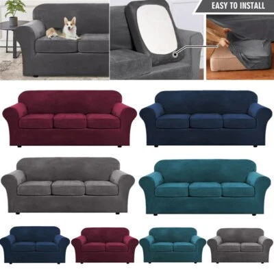 Stretch Sofa Slipcovers Couch Cover Backrest Cushion Covers Loveseat 2 3 Seater - Image 1 of 4