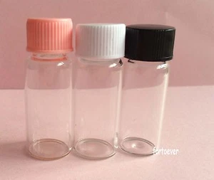 20pcs 4ml Empty New Vials Clear Glass Bottles with Plastic Lid Small Bottle - Picture 1 of 2