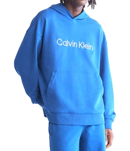 Calvin Klein Mens Relaxed Fit Standard Logo Terry Pullover Hoodie, Blue, 2XL - Picture 1 of 2