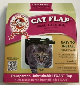 Ideal Pet Products Cat Flap - Small Cat Door - 6 1/4" x 6 1/4" Lexan Flap - Open - Picture 1 of 9