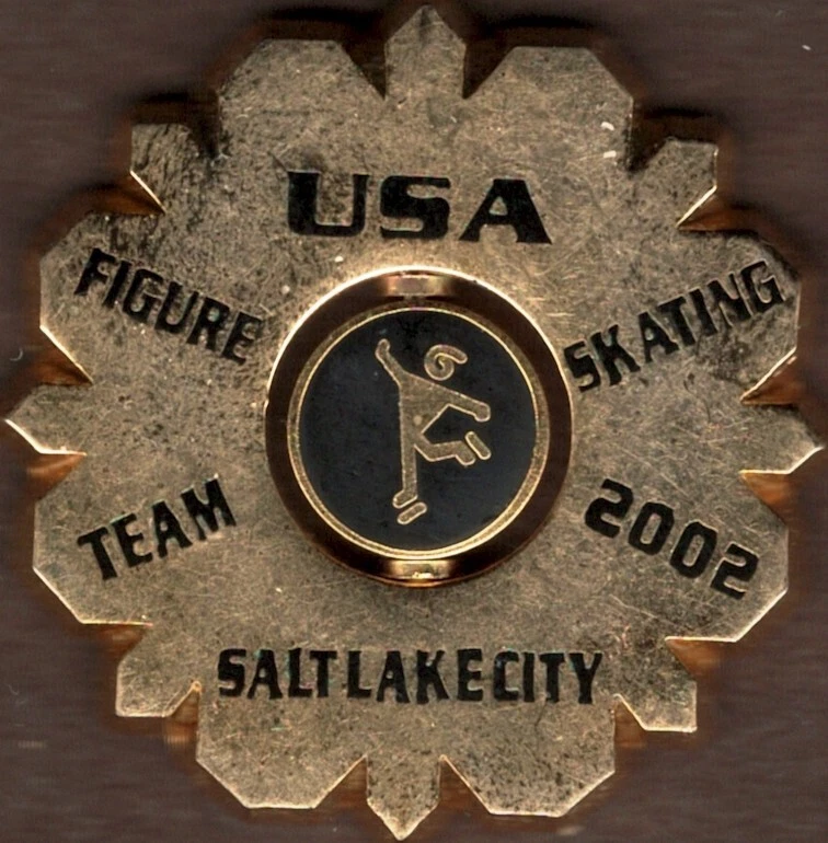 Unique 2002 Salt Lake City USA Olympic Figure Skating Spinner Spots Pin - Image 1 of 1