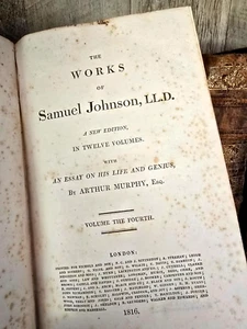 Old Book in English 1816 WORKS OF SAMUEL JOHNSON - Dissertation on Greek Comedy - Picture 1 of 8