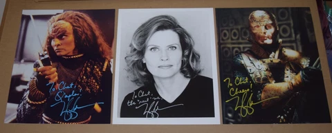 Mary Kay Adams signed 8 x 10 set STAR TREK & BABYLON 5 & Headshot - 3 autographs Cover