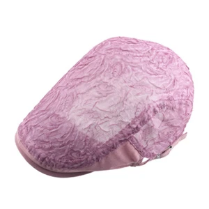 Women Lace Flower Newsboy Flat Hat Summer Breathable Sun Adjustable Duckbill Cap - Picture 1 of 11