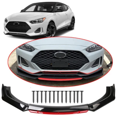 Alerón divisor de labios parachoques delantero brillo de presa de aire para HYUNDAI Veloster Accent Kona Foto 1 de 4