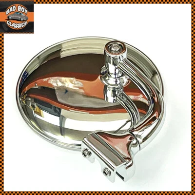  4" Clamp Clip On Classic Quarter Light Overtaking Peep Mirror Stainless Steel - Image 1 of 4
