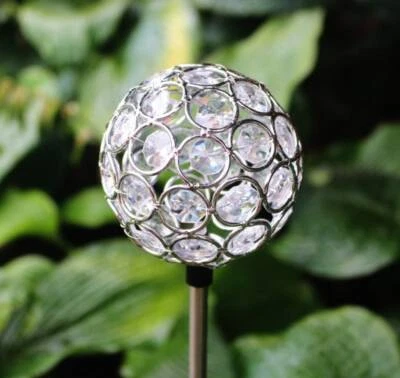 Хрустальный шар на солнечных батареях садовый декор для двора цветной глобус меняющий цвет светодиодный - Изображение 1 из 4