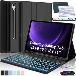 Backlit Keyboard Case With Mouse For Samsung Galaxy Tab S9 FE 10.9"/S9 S8 S7 11" - Picture 1 of 41