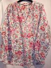 Marks & Spencer Pretty Floral Blouse In Cotton & Silk, Long Sleeve, Uk20