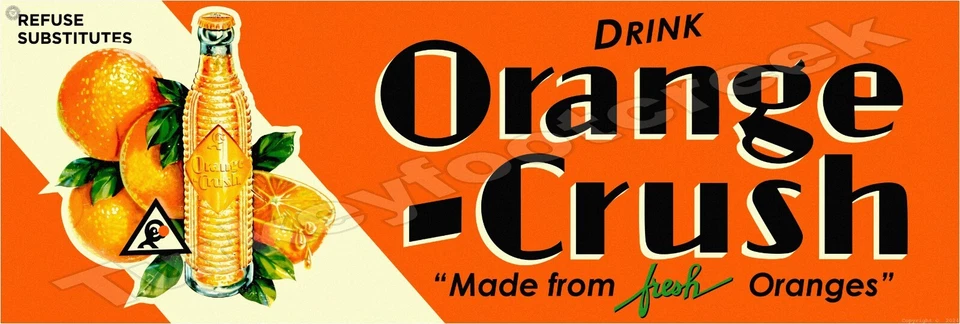 Drink Orange Crush Advertising Metal Sign 2 Sizes to Choose From - Image 1 of 1