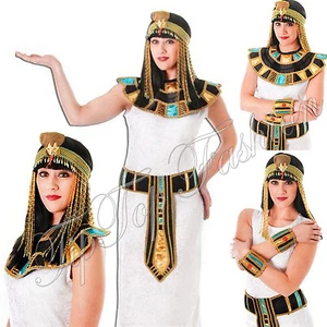 Neu Damen Kleopatra ägyptische Königin Ägypten altes römisches Gold Kostüm - Bild 1 von 5