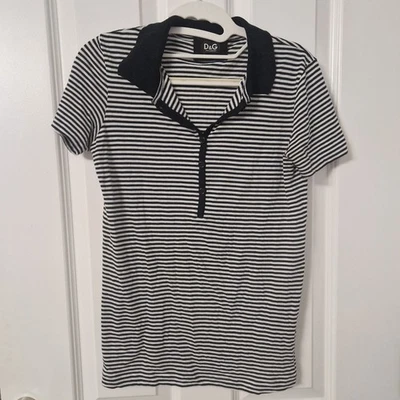 Camisa polo a rayas Dolce & Gabbana para dama talla S Foto 1 de 4