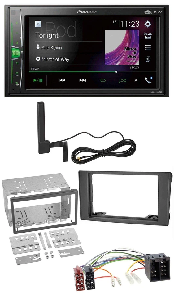 Pioneer MP3 DAB AUX 2DIN Bluetooth Autoradio für Iveco Daily 06-14 schwarz - Bild 1 von 4