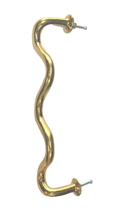 Wavy 12" inch long solid brass ZIG ZAG heavy door Pull Handles rear fixing 30 cm - Bild 1 von 9