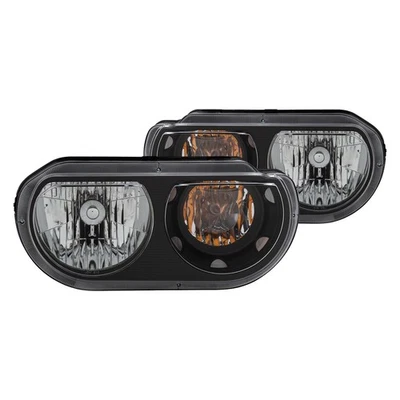 For Dodge Challenger 08-14 Anzo Driver & Passenger Side Black Euro Headlights Foto 1 de 3