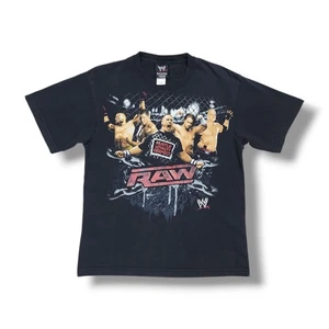 WWE World Wrestling Entertainment By Hybrid Black 2008 T-Shirt Boys Size L 10/12 - Picture 1 of 10