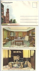 Lote de 10 postales de lino con sobre del Instituto Smithsonian c1930-40 - Imagen 1 de 4