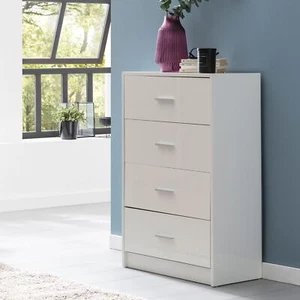 FineBuy Kredens FB52330 Biały Wysoki połysk 60x90x30 cm Komoda szufladowa Kredens - Zdjęcie 1 z 8