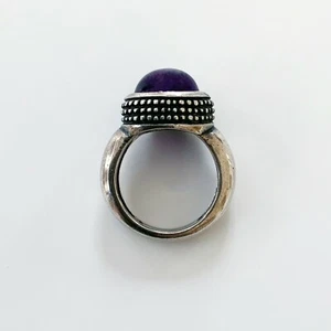 Anillo de cóctel vintage de plata esterlina 925 ovalado de amatista cabina cabina boho - Imagen 1 de 7