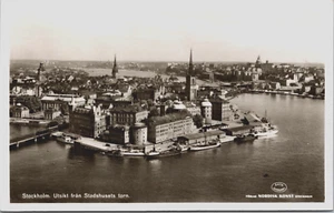 Suecia Estocolmo Utsikt fran Stadshusets rasgado vintage RPPC B185 - Imagen 1 de 2