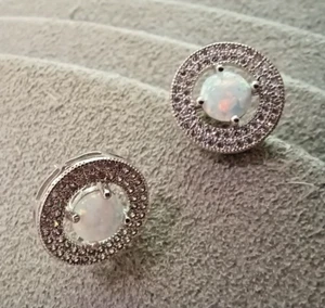 Ohrstecker Sterlingsilber stimulierter Opal CZ - Bild 1 von 6