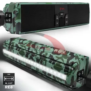 Waterproof Bluetooth Motorcycle ATV Stereo Speakers Audio Soundbar System Radio - Picture 1 of 9