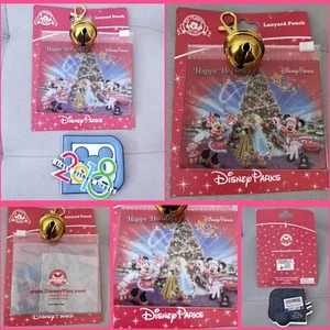 NEW VTG Disney Parks MICKEY Stitch Duffy LANYARD POUCH  2017 Holiday + Gift Lot - Picture 1 of 6