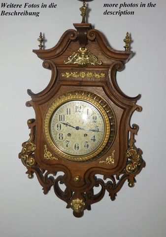27 5/8x15 11/16in Original Gustav Becker Kartel/Cartel Wanduhr-Bronze Cover