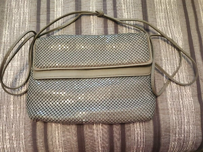Whiting Davis  Gray Mesh Purse Crossbody - Image 1 of 3