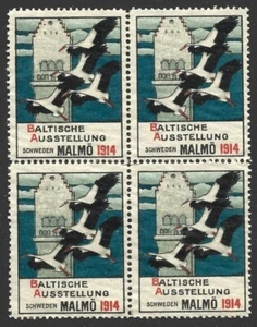 Sweden Malmö 1914 Baltic Exhibition Cinderella Block GERMAN Language Fine NH - Picture 1 of 2