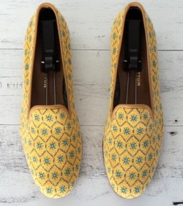 SO CUTE! Women's $575 Stubbs & Wootton Needlepoint Slippers Loafers Shoes 8.5 - Picture 1 of 7