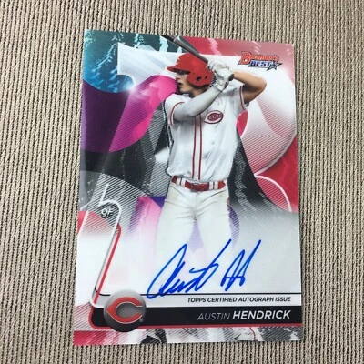 2020 Bowman’s Best Austin Hendrick Prospect Auto CIN Reds #B20-AH Baseball MLB - Image 1 of 2