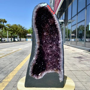 53.5LB Natural Amethyst Geode Quartz Crystal Cluster Cathedral Energy healing - Picture 1 of 23