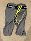 Boys Riddell Padded Football Compression Shorts medium 3 pad gray