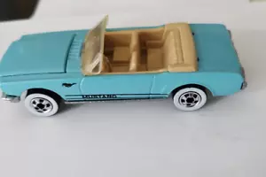 Hot Wheels Classics 1965 Mustang Convertible Teal Tan Mattel 83 Hood Stuck - Picture 1 of 5