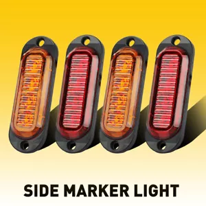 Amber/Red 4-LED Side Marker Light RV Truck Trailer Clearance Light Waterproof - Picture 1 of 23