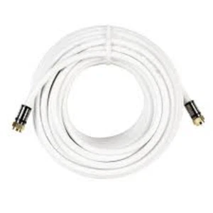 Screw-on Satellite TV Antenna Cable ~ Coax/ Coaxial F Type ~ WHITE 12' feet - Picture 1 of 1