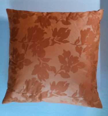 One Plump 20" Cuadrado Naranja 100% Seda Floral Jacquard Acento Almohada Relleno de Plumas Foto 1 de 4