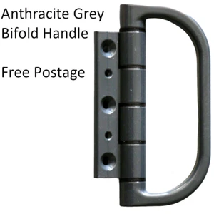 Tirador de manija de puerta plegable gris D bisagra patio corredera plegable bi plegable ral 7016 - Imagen 1 de 10
