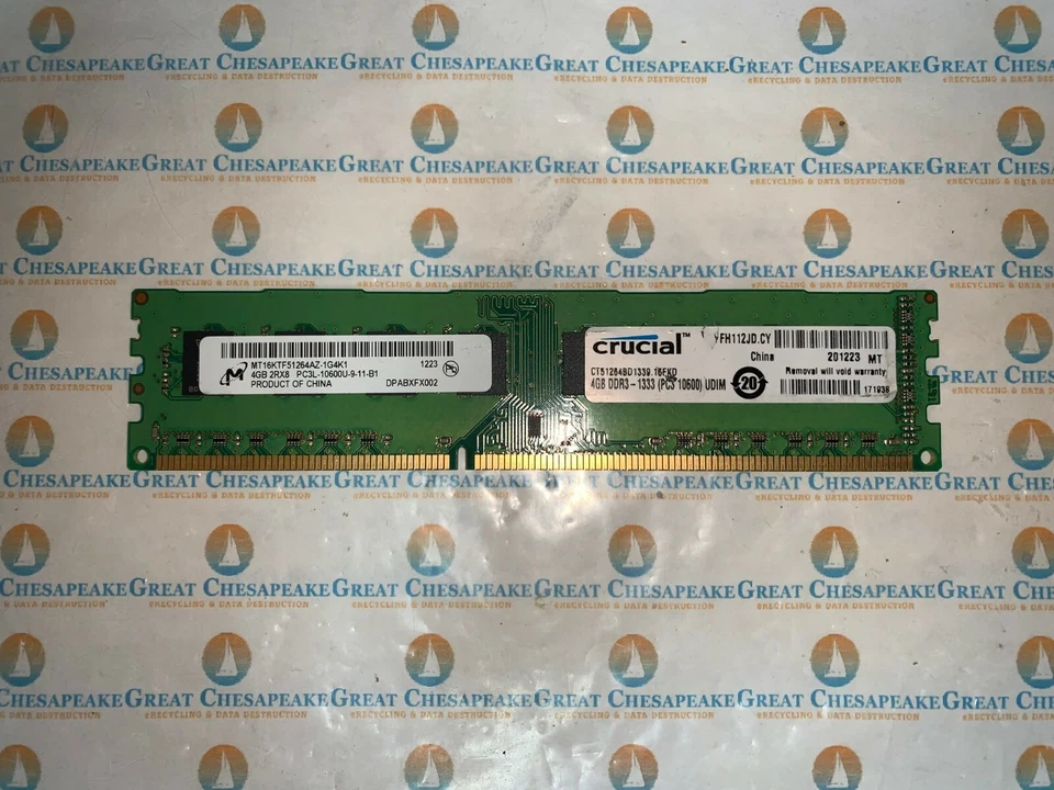 Micron MT16KTF51264AZ-1G4K1 4GB PC3L-10600U 240pin TESTED! - Image 1 of 1