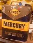 Vintage Sunoco Mercury Motor Oil 2 Gallon Can.