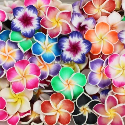 Venta al por mayor 20 piezas/lote 30 mm color mezclado arcilla polimérica flor espaciador cuentas sueltas Foto 1 de 4