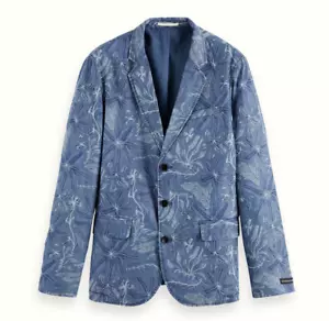Blazer Scotch & Soda non costruito stampato allover in tencel notturno floreale bluL - Foto 1 di 4